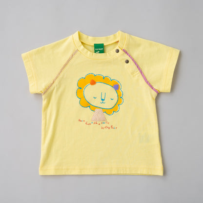 ベビーライオンプリントTシャツ　YELLOW
