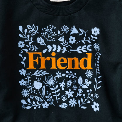 レイヤード風Friendトレーナー　NAVY