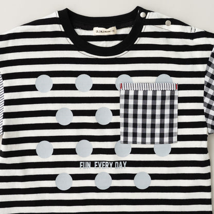 胸ポケットワイドTシャツ　BORDER