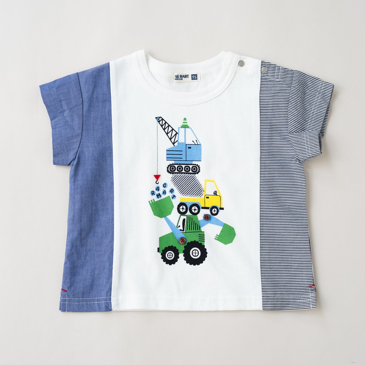 サイド切り替えTシャツ【クレーン車】　 OFF-WHITE