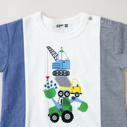 サイド切り替えTシャツ【クレーン車】　 OFF-WHITE