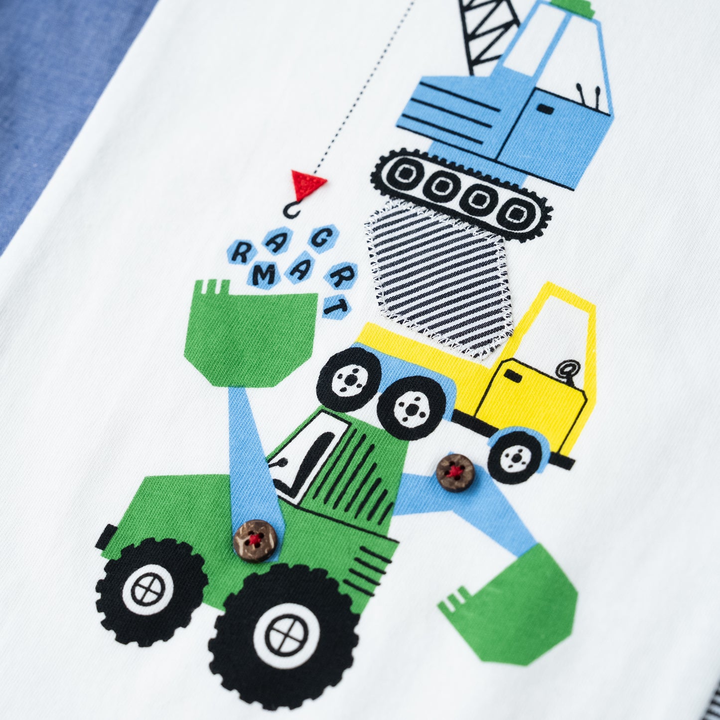 サイド切り替えTシャツ【クレーン車】　 OFF-WHITE