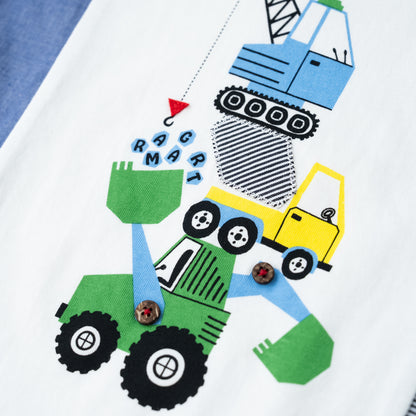 サイド切り替えTシャツ【クレーン車】　 OFF-WHITE