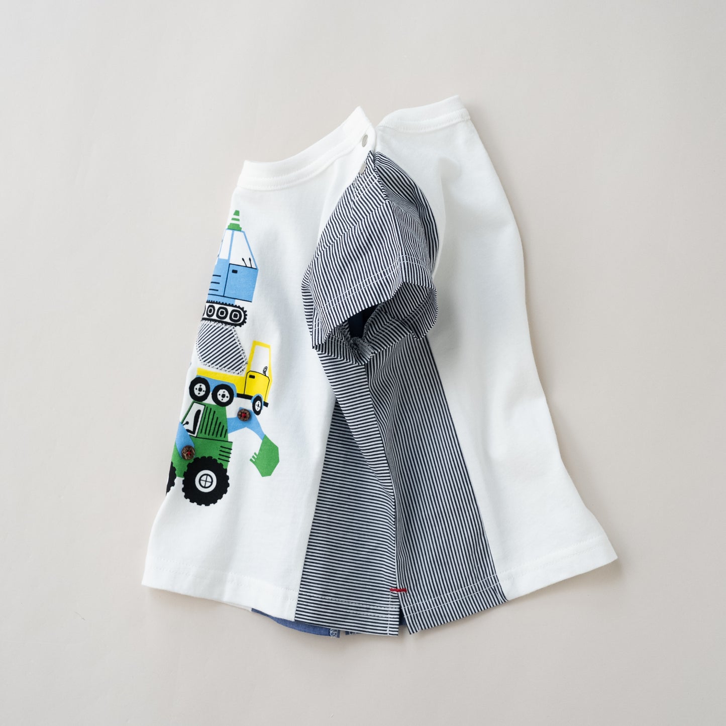サイド切り替えTシャツ【クレーン車】　 OFF-WHITE