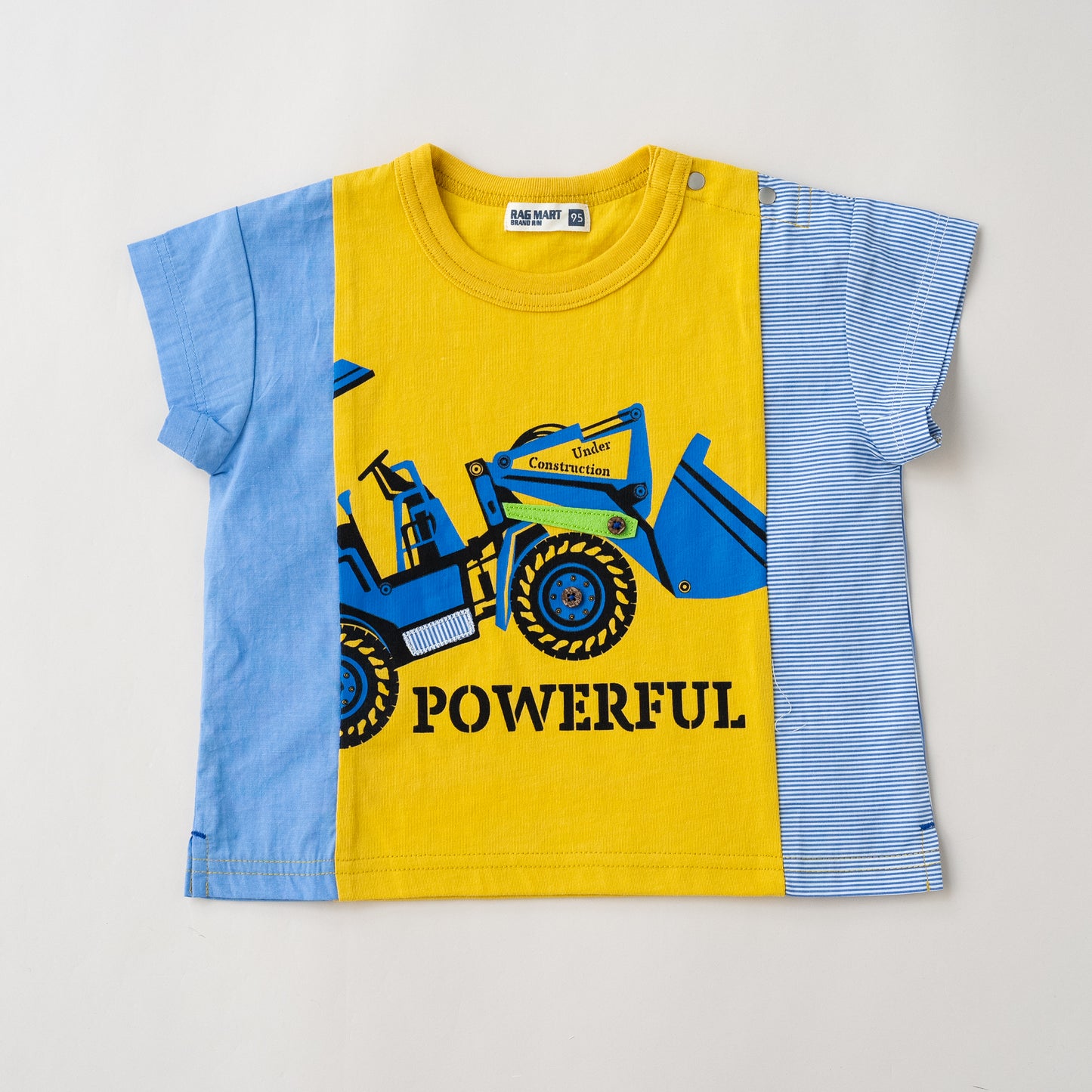 サイド切り替えTシャツ 【ブルドーザー】　 YELLOW