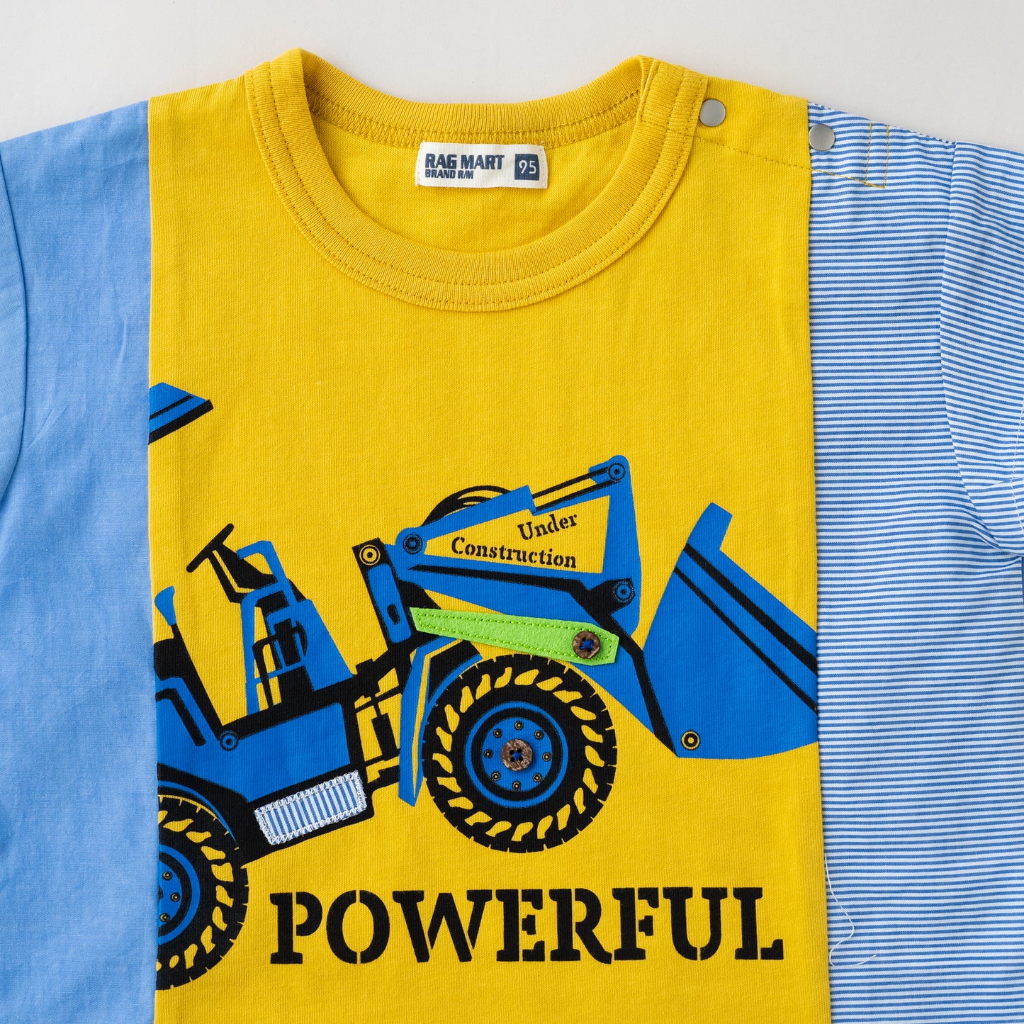 サイド切り替えTシャツ 【ブルドーザー】　 YELLOW