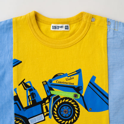 サイド切り替えTシャツ 【ブルドーザー】　 YELLOW