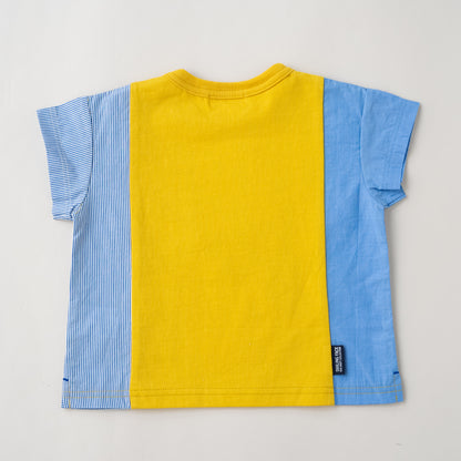 サイド切り替えTシャツ 【ブルドーザー】　 YELLOW
