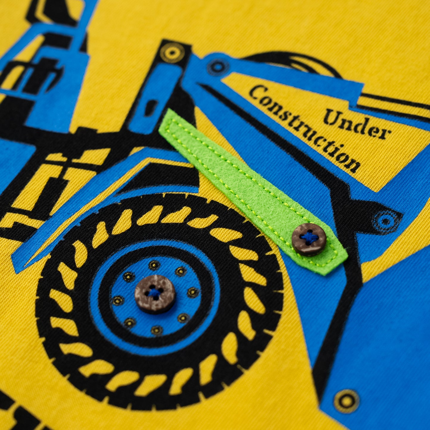 サイド切り替えTシャツ 【ブルドーザー】　 YELLOW