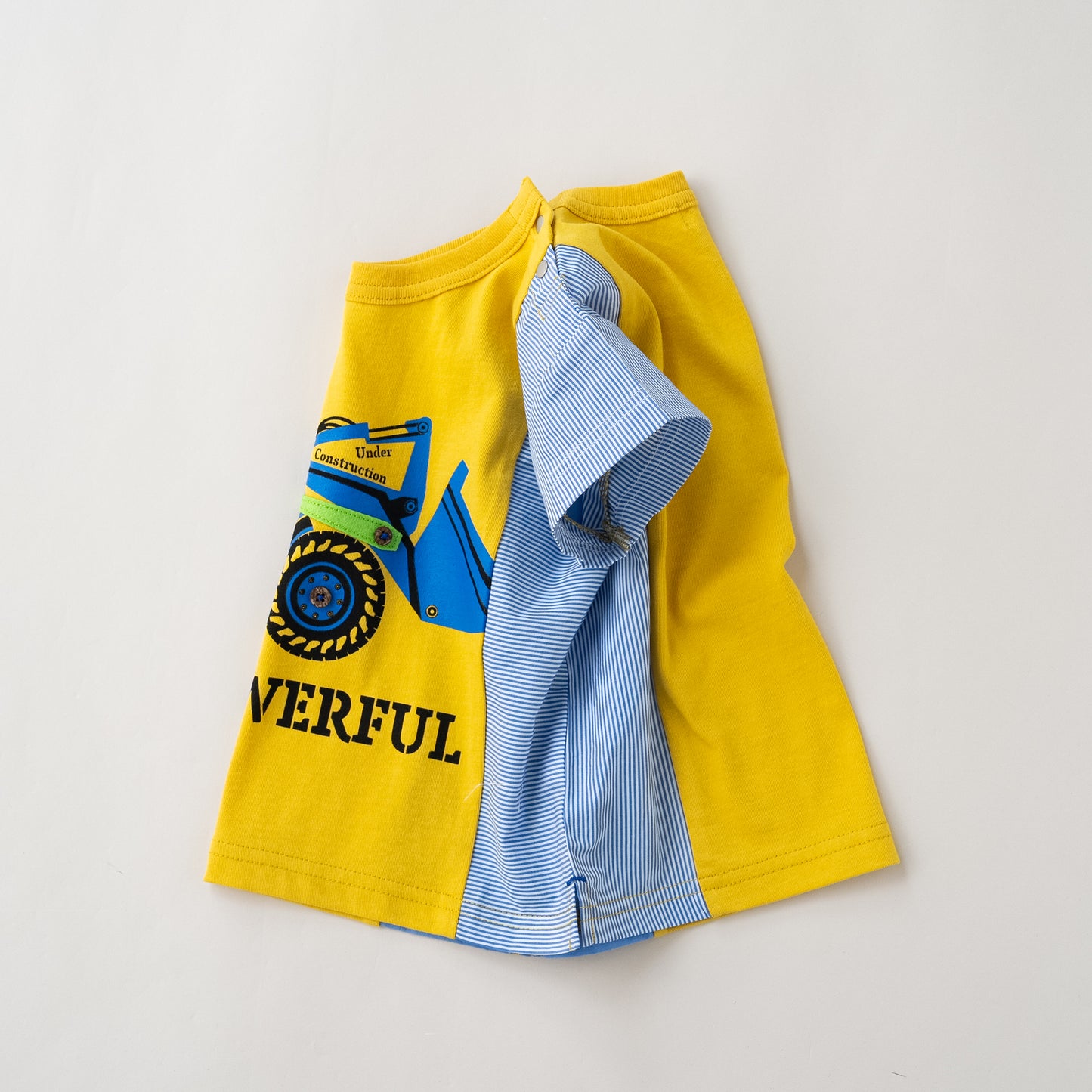 サイド切り替えTシャツ 【ブルドーザー】　 YELLOW