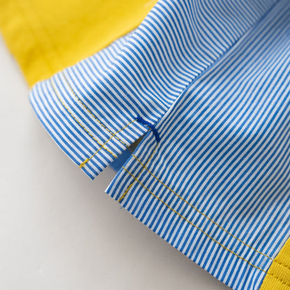 サイド切り替えTシャツ 【ブルドーザー】　 YELLOW