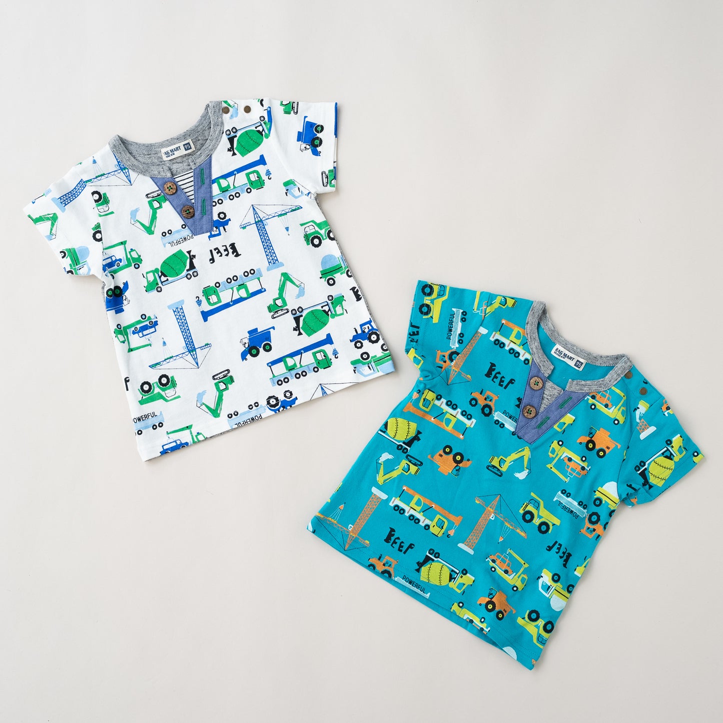 ヘンリーネックTシャツ 【はたらくクルマ】　BLUE