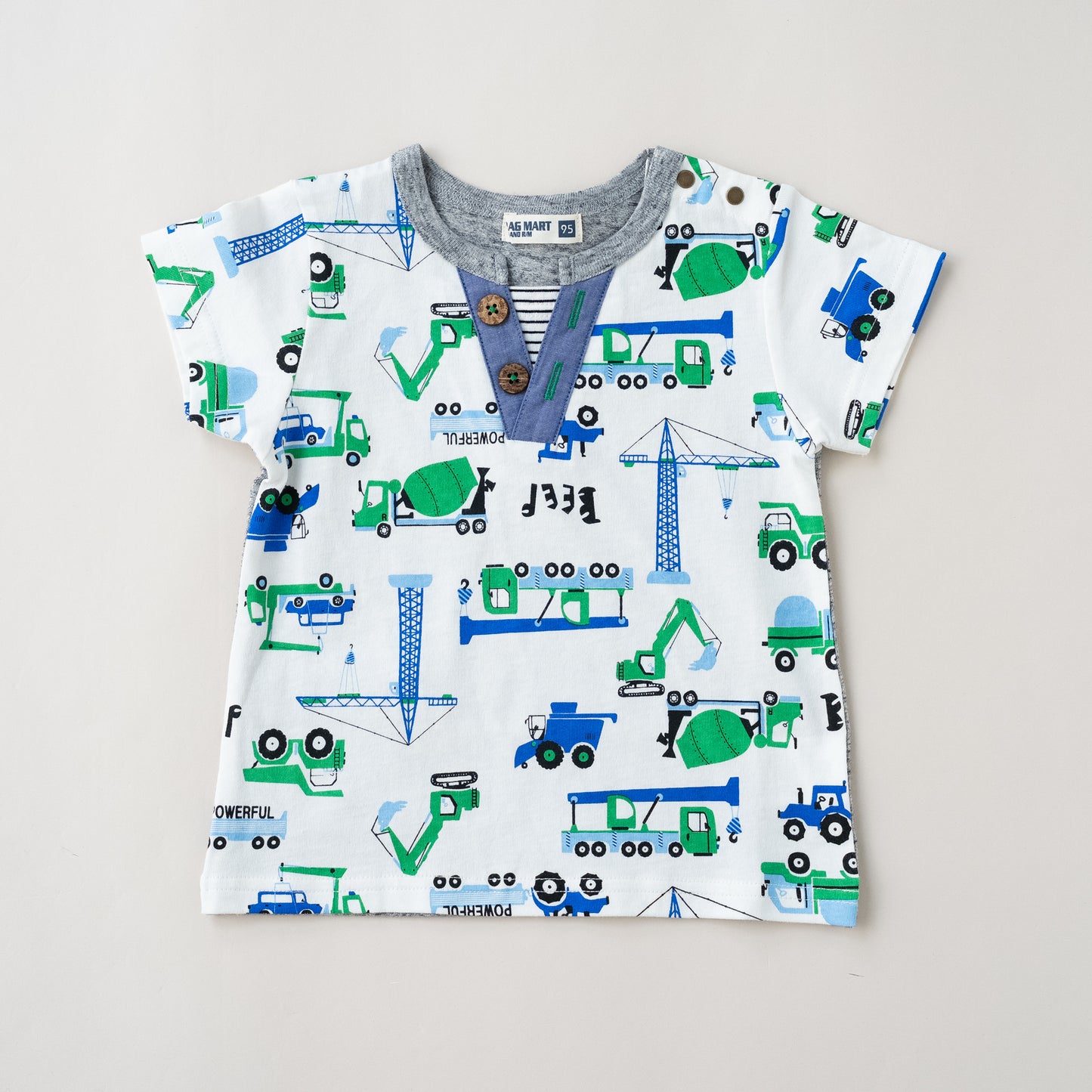 ヘンリーネックTシャツ 【はたらくクルマ】　 OFF-WHITE