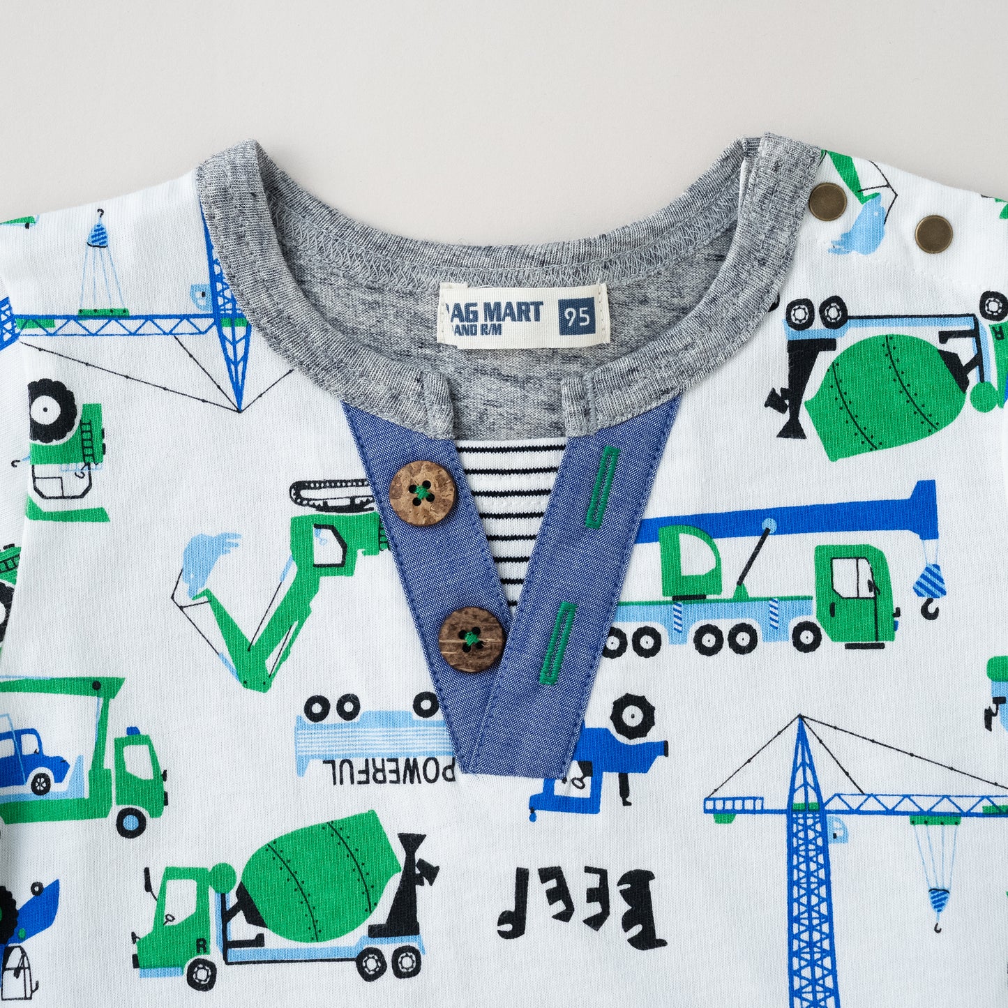 ヘンリーネックTシャツ 【はたらくクルマ】　 OFF-WHITE