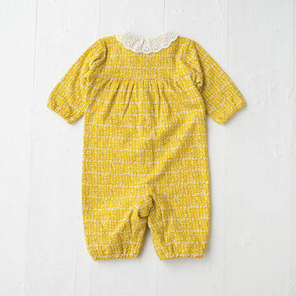 切り替え2WAYリボンカバーオール YELLOW