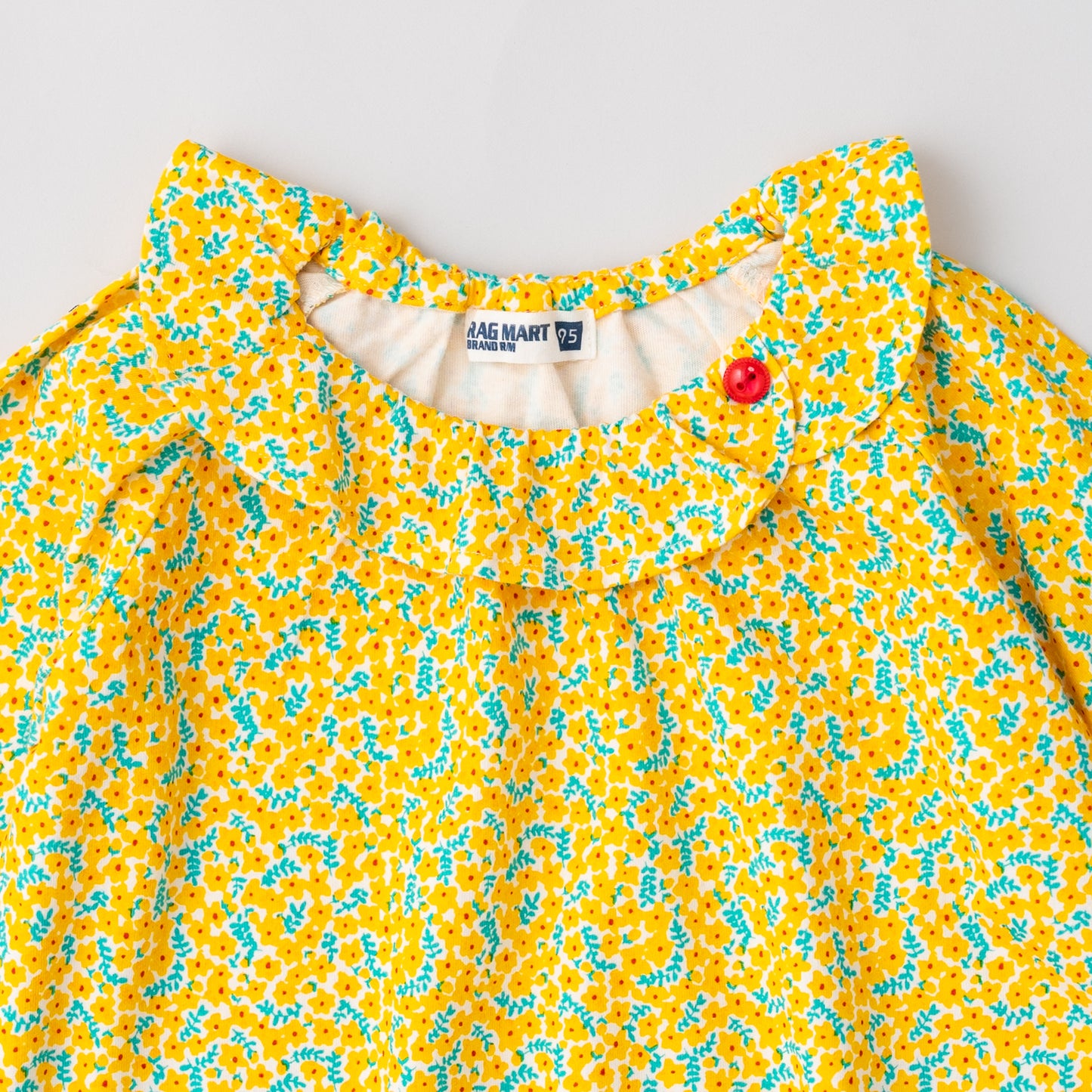 ラウンドカラー総柄Tシャツ　YELLOW