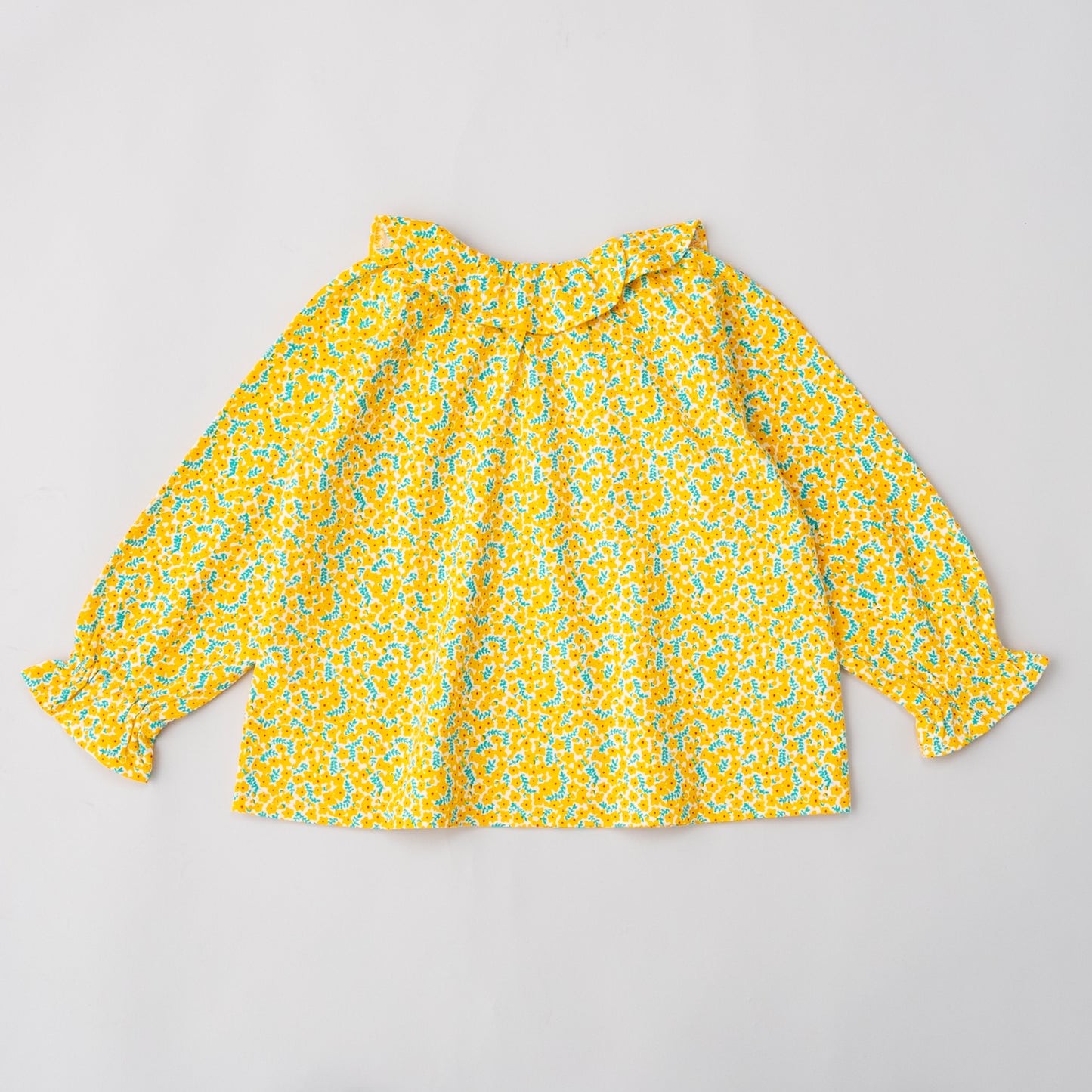 ラウンドカラー総柄Tシャツ　YELLOW