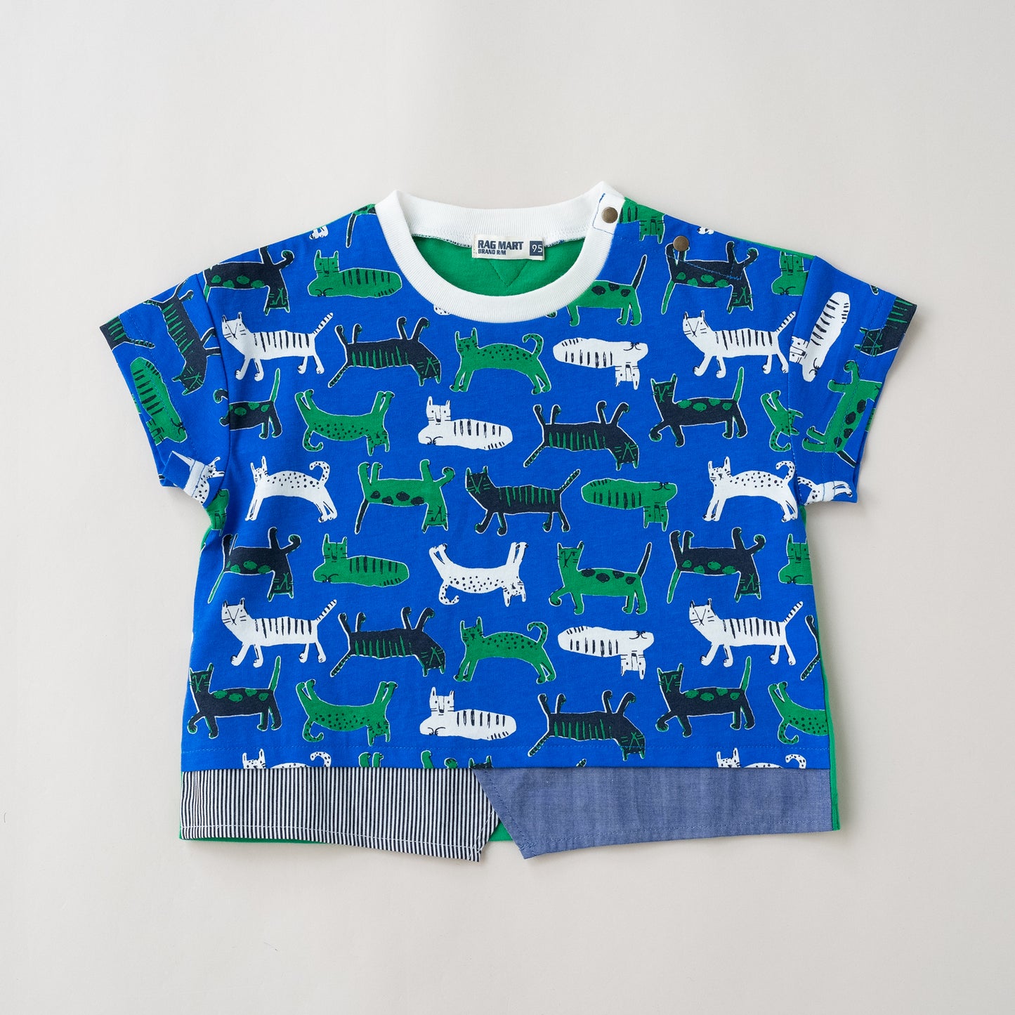 プリントTシャツ【ネコ】　 BLUE
