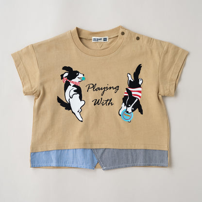 プリントTシャツ【イヌ】　 BEIGE