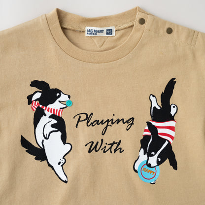 プリントTシャツ【イヌ】　 BEIGE