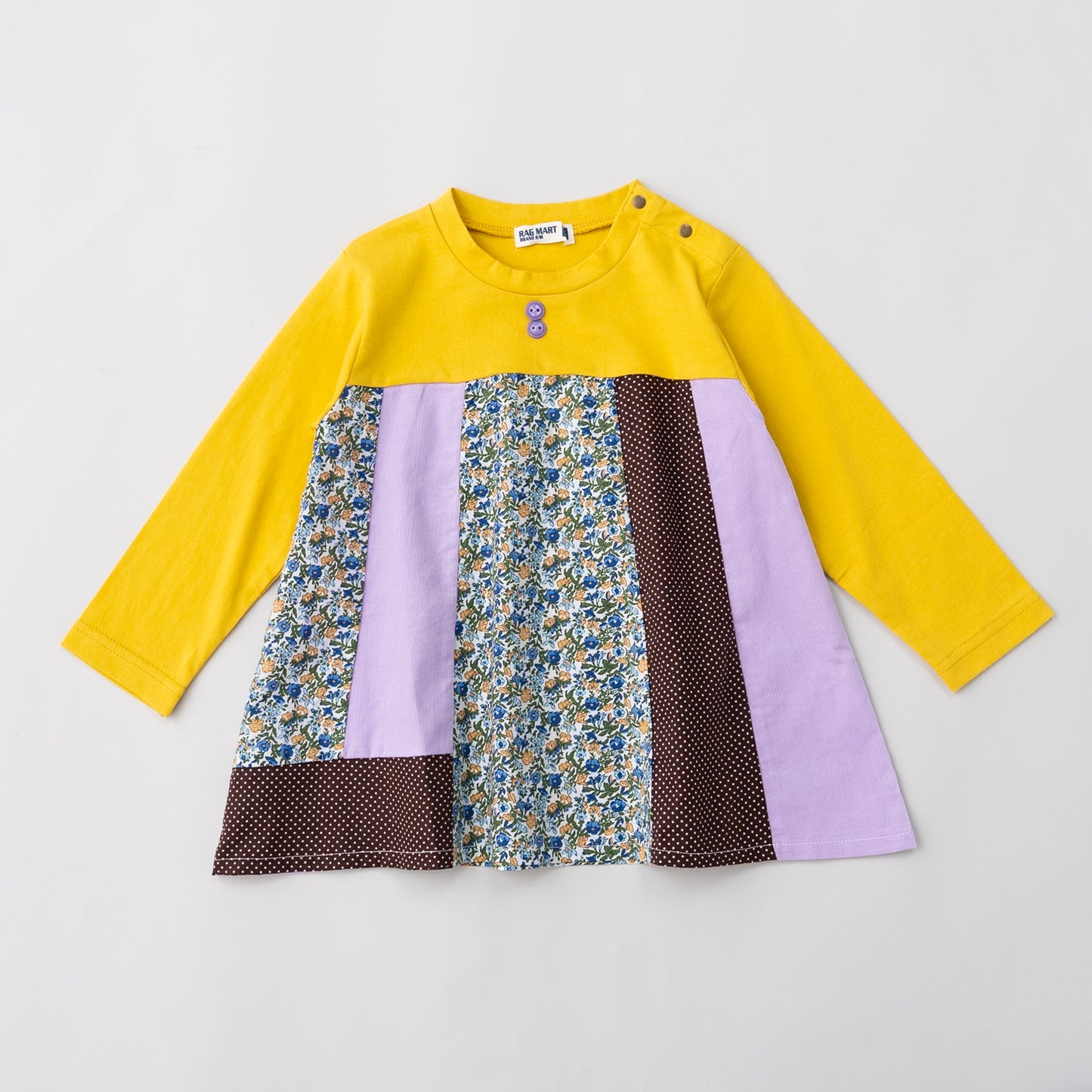 パッチワークチュニックTシャツ　YELLOW