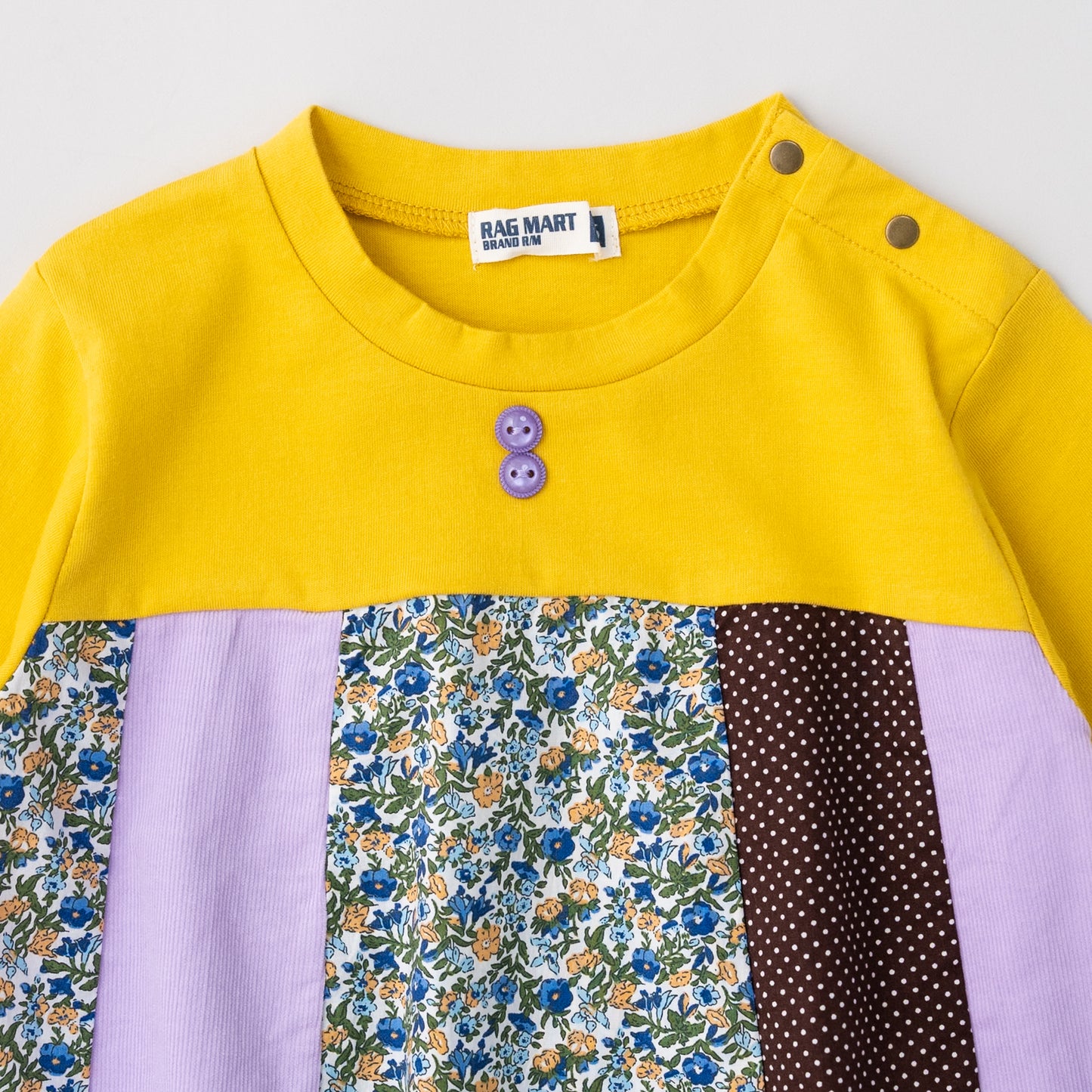 パッチワークチュニックTシャツ　YELLOW