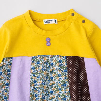 パッチワークチュニックTシャツ　YELLOW
