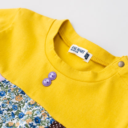 パッチワークチュニックTシャツ　YELLOW