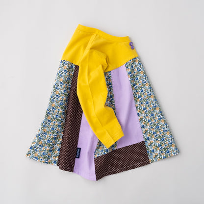 パッチワークチュニックTシャツ　YELLOW