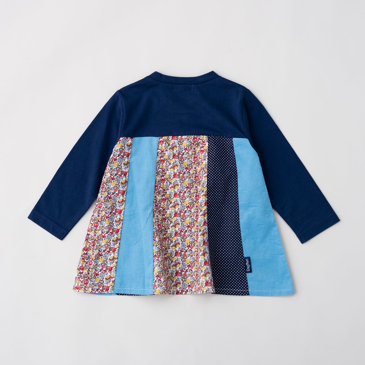 パッチワークチュニックTシャツ　NAVY