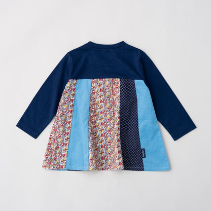 パッチワークチュニックTシャツ　NAVY