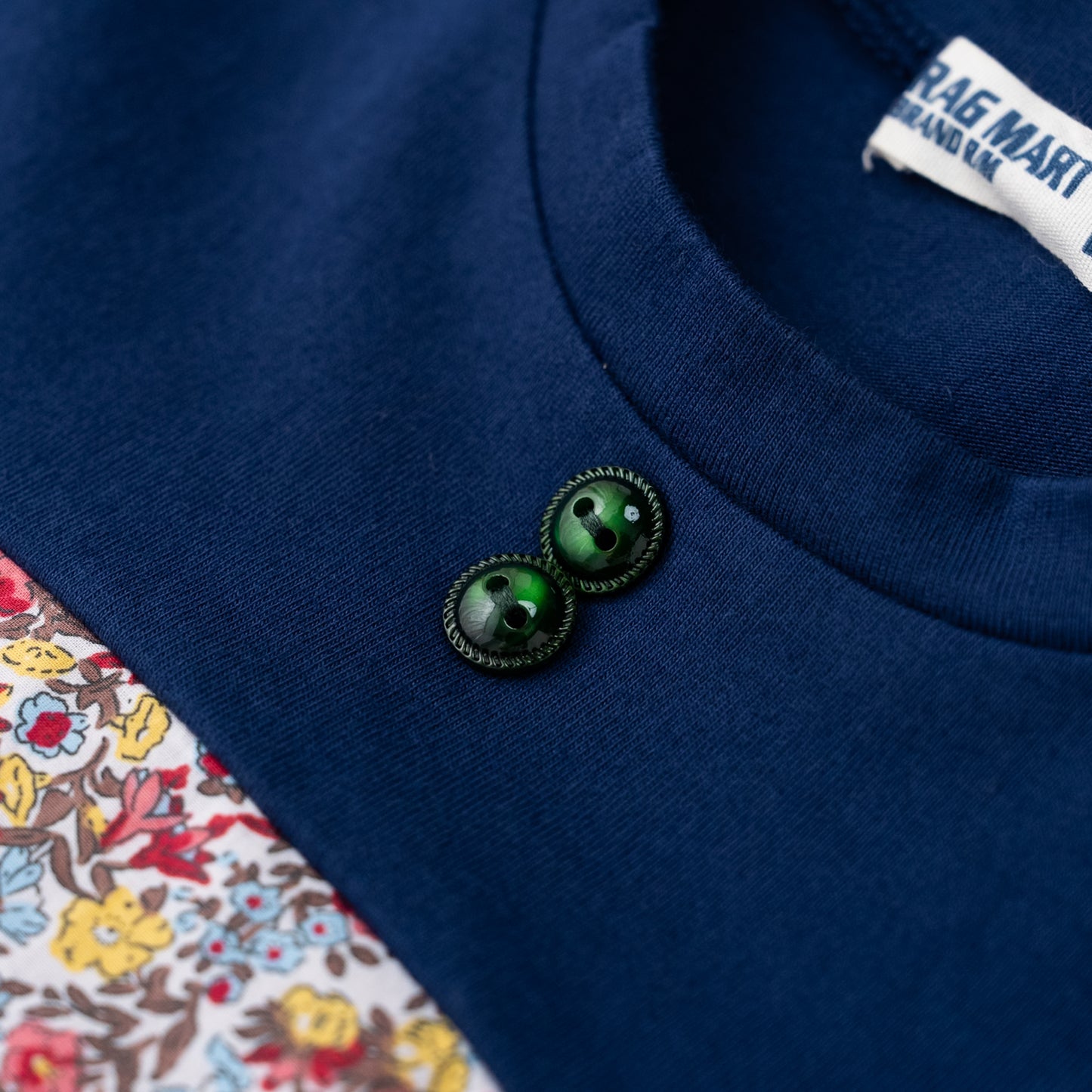 パッチワークチュニックTシャツ　NAVY