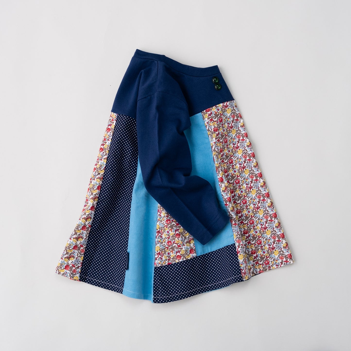 パッチワークチュニックTシャツ　NAVY
