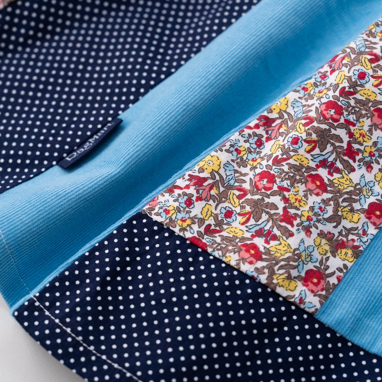 パッチワークチュニックTシャツ　NAVY