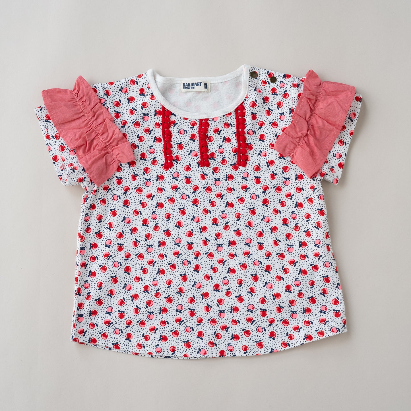 総柄プリントTシャツ　RED