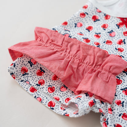 総柄プリントTシャツ　RED