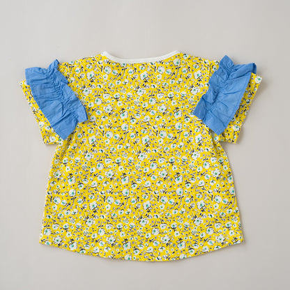 総柄プリントTシャツ　YELLOW