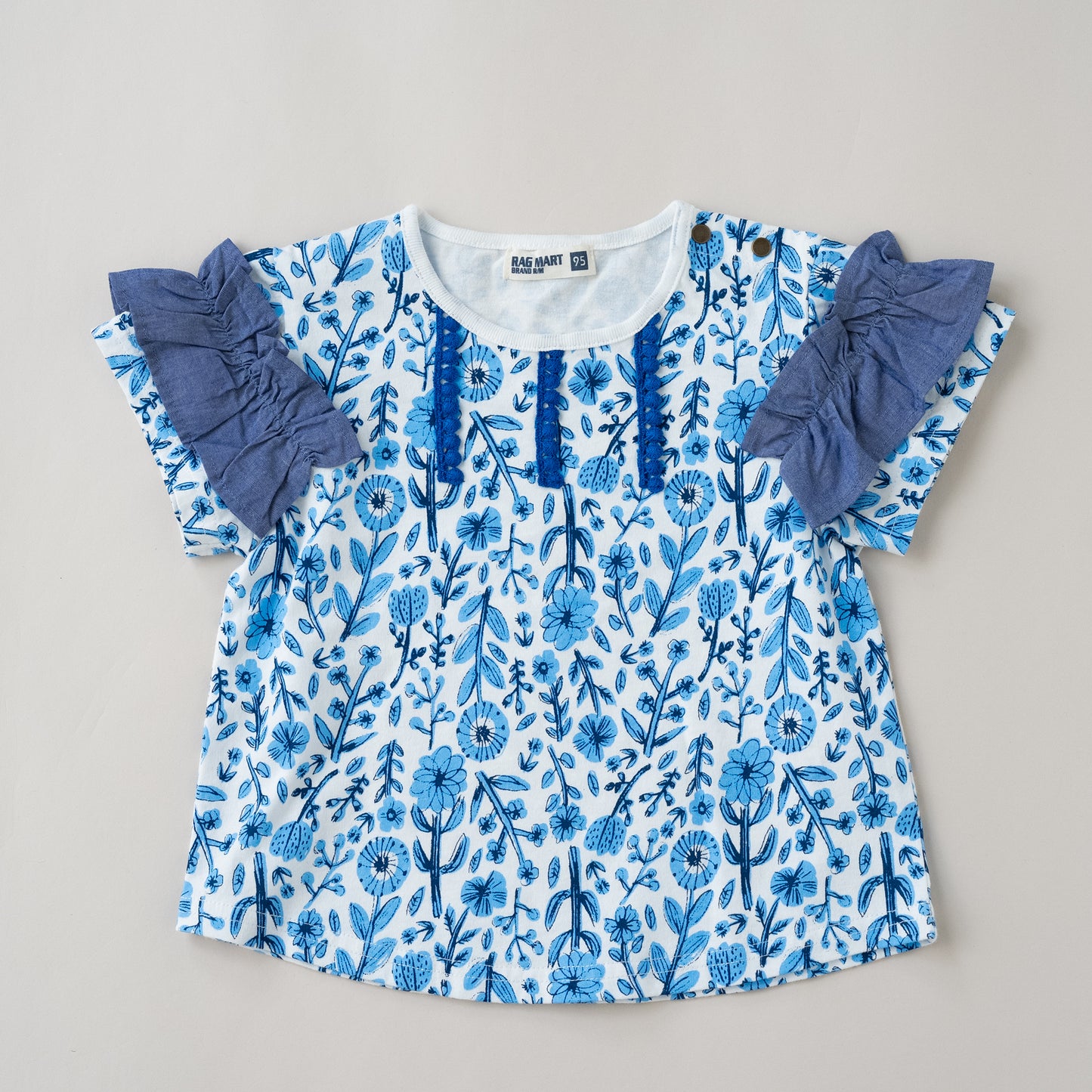 総柄プリントTシャツ　BLUE