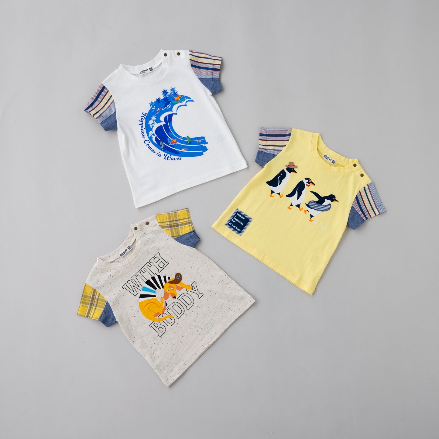 プリントTシャツ【ペンギン】　YELLOW