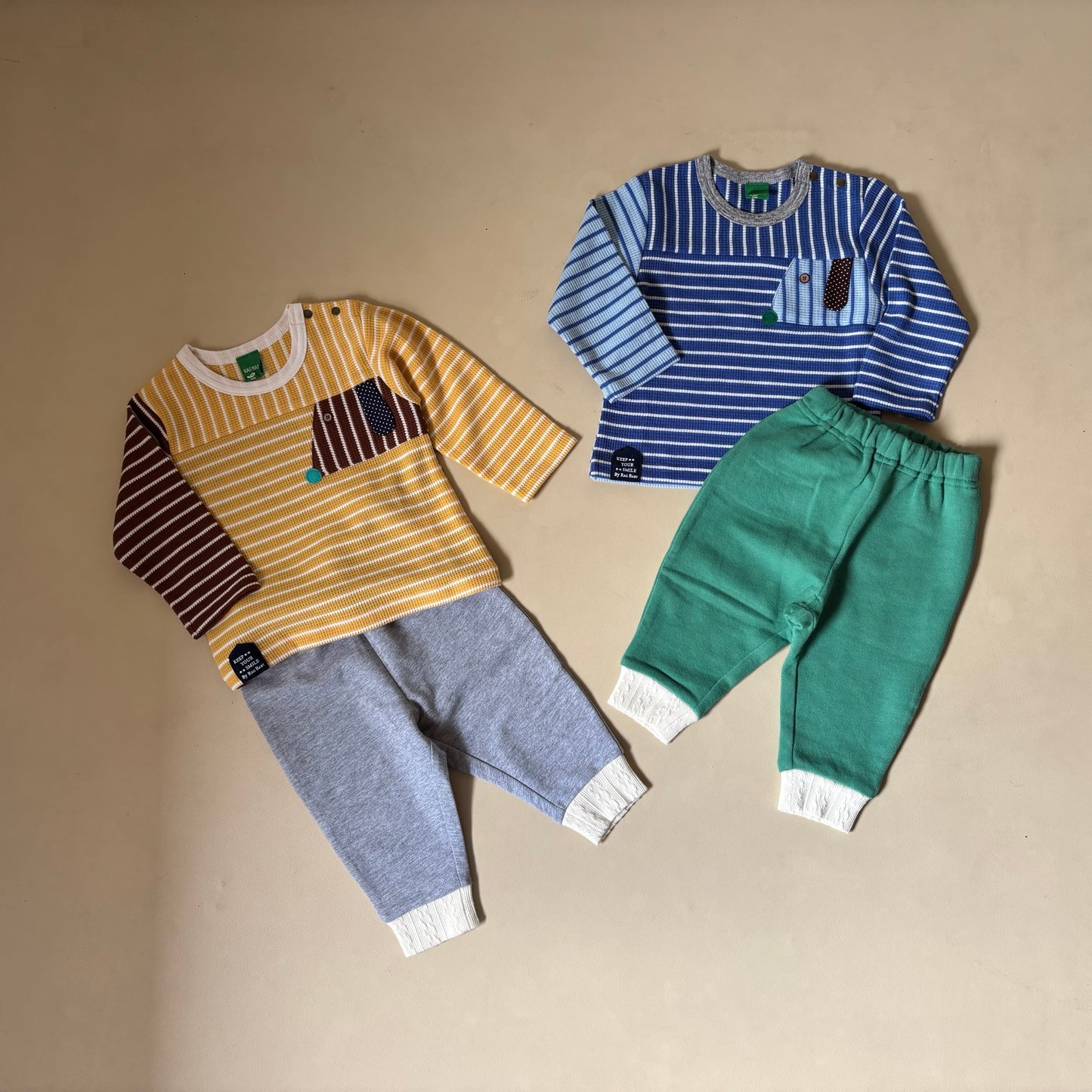 ボーダーTシャツ＆パンツセット　YELLOW