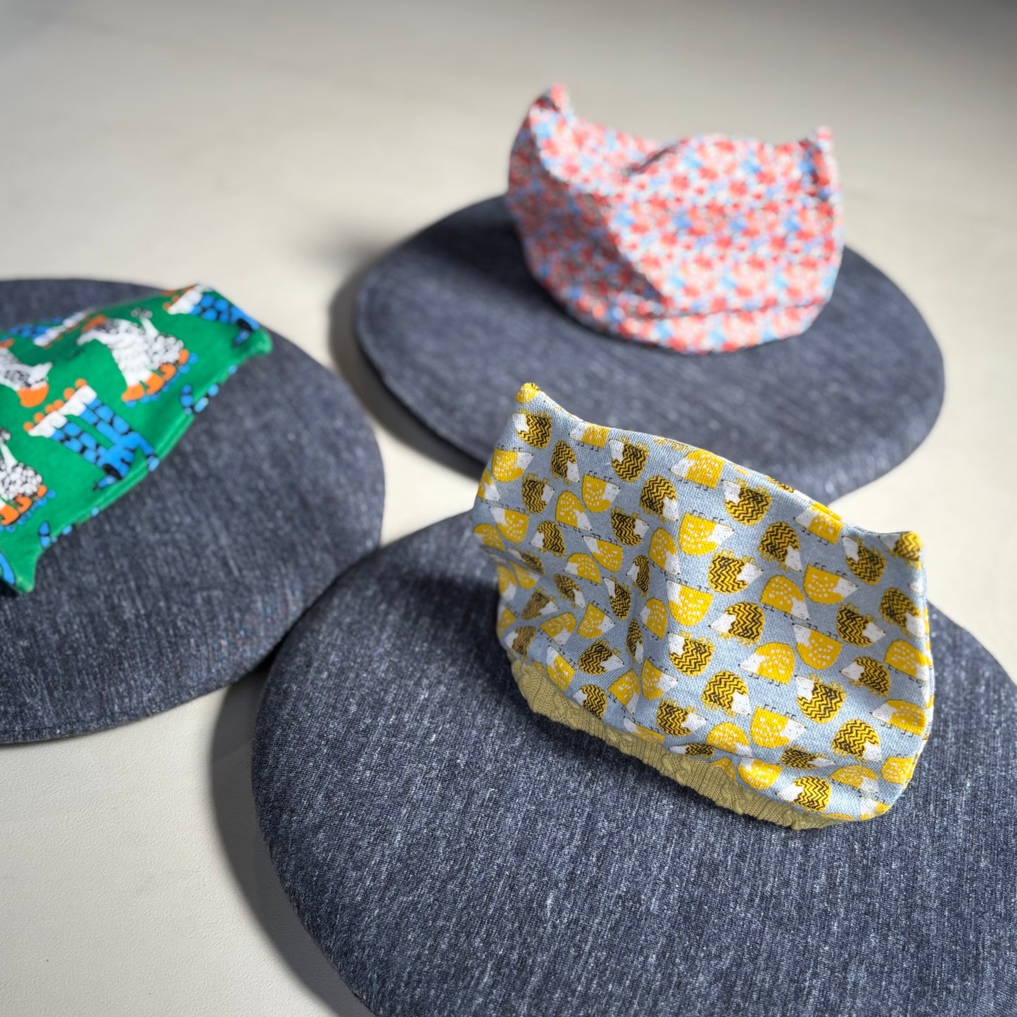 総柄カバーオール(帽子付)【はりねずみ】　YELLOW