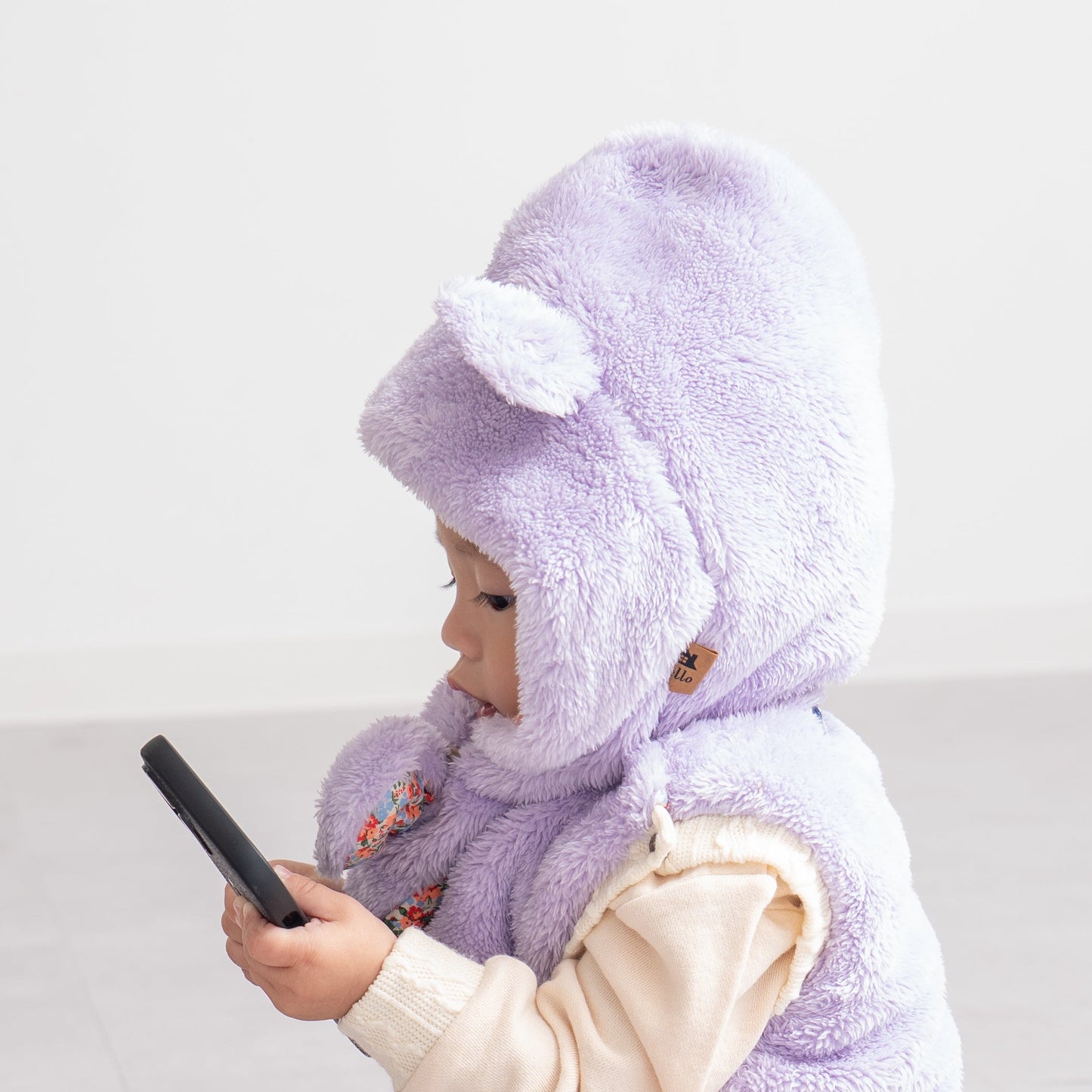 耳付きファー帽子　PURPLE