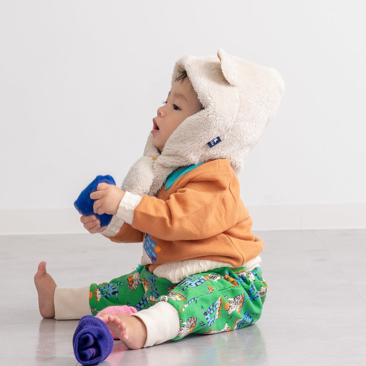 耳付きファー帽子　BEIGE