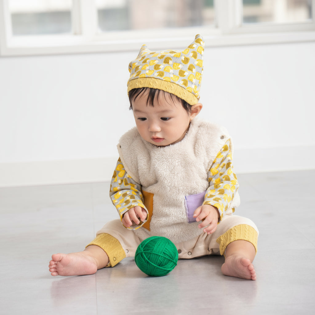 リバーシブルファーベルト　【はりねずみ】　BEIGE