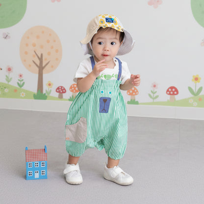 サロペット＆Tシャツセット　STRIPE