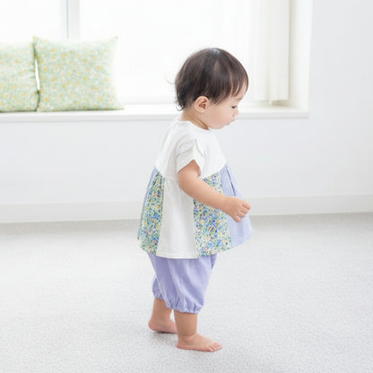 パッチワークTシャツ＆パンツセット　OFF-WHITE