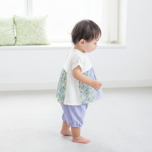 パッチワークTシャツ＆パンツセット　OFF-WHITE