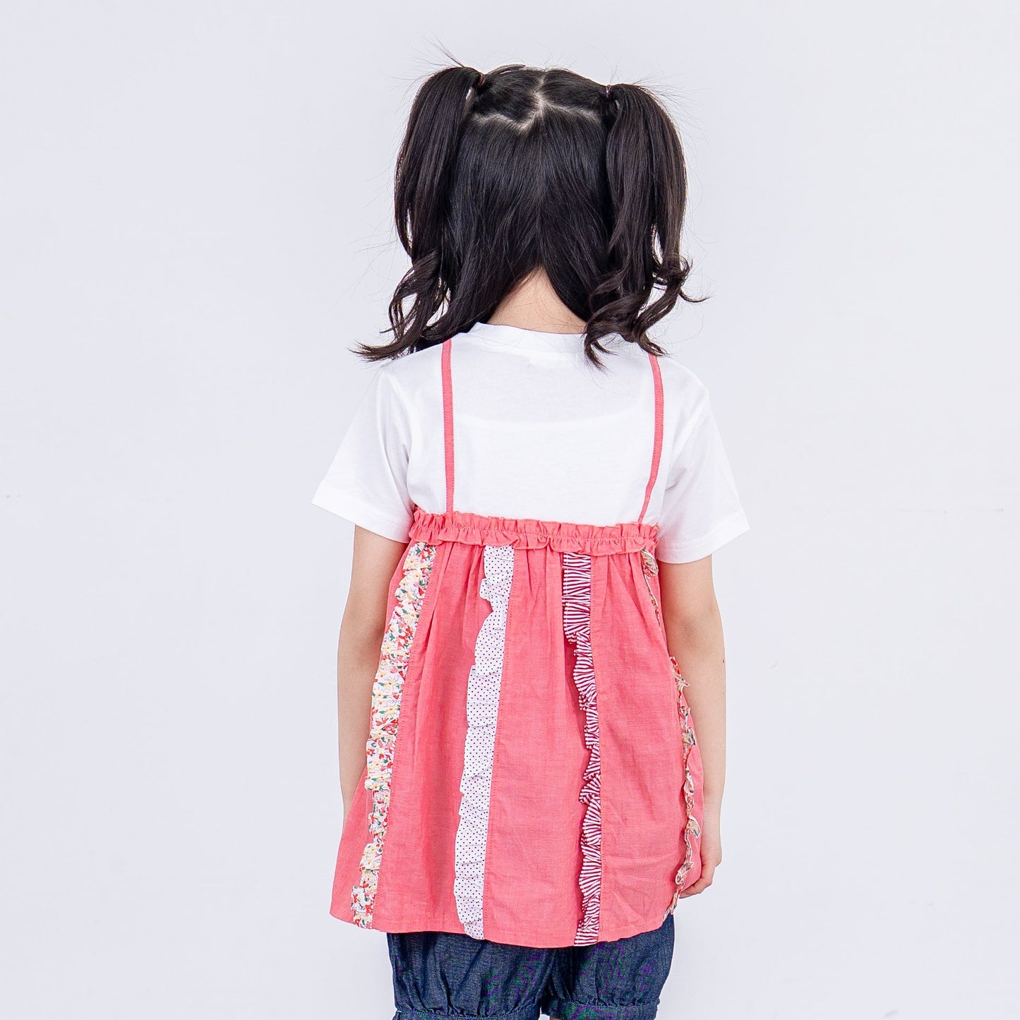キャミソール風パッチワークTシャツ　OFF-WHITE
