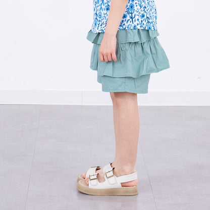 段フリルショートパンツ　KHAKI