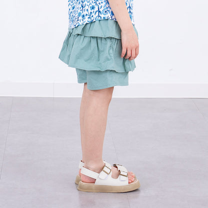 段フリルショートパンツ　KHAKI